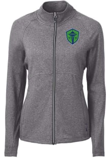 Cutter and Buck Seattle Sounders FC Womens Black Adapt Eco Knit Light Weight Jacket