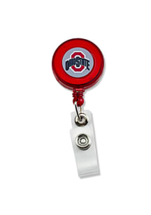 Red Ohio State Buckeyes Plastic Badge Holder