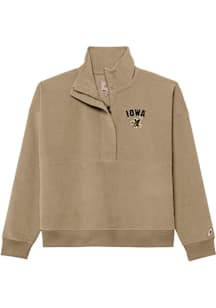 Iowa Hawkeyes Womens Khaki Corded Half Zip Qtr Zip