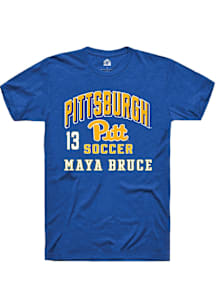Maya Bruce Pitt Panthers Blue NIL Arch Logo Short Sleeve Player T Shirt