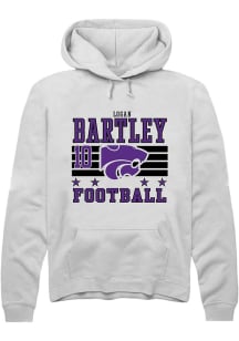 Logan Bartley Rally Mens White K-State Wildcats NIL Striped Player Hood