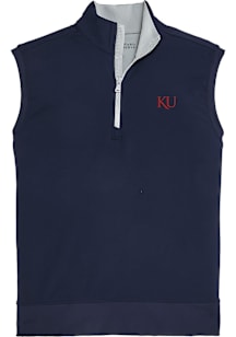 Onward Reserve Kansas Jayhawks Mens Navy Blue Brendon Sleeveless Jacket