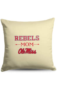 Ole Miss Rebels Mom 18x18 Throw Pillow - White