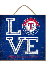 Texas Rangers 10x10 Textured Love Sign