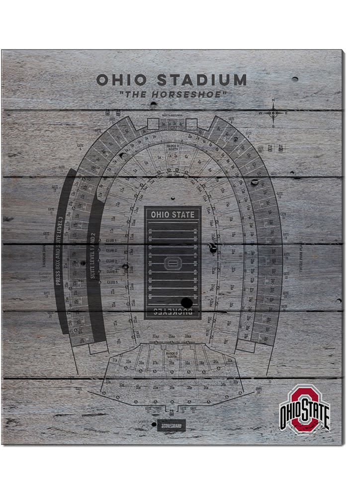 KH Sports Fan Ohio State Buckeyes 16x20 Seating Chart Sign