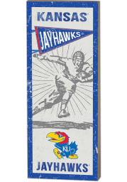 KH Sports Fan Kansas Jayhawks 18x7 inch Vintage Football Player Sign