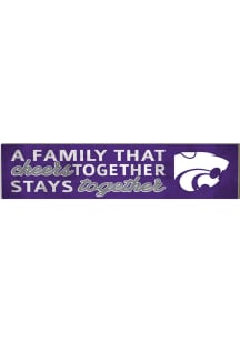 KH Sports Fan K-State Wildcats 3x13 inch Family That Cheers Together Sign