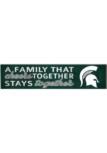 KH Sports Fan Michigan State Spartans 3x13 inch Family That Cheers Together Sign