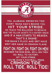 KH Sports Fan Alabama Crimson Tide 34x23 Fight Song Sign