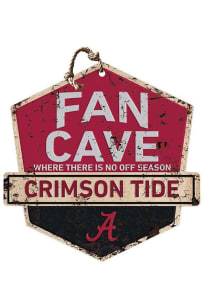 KH Sports Fan Alabama Crimson Tide Fan Cave Rustic Badge Sign