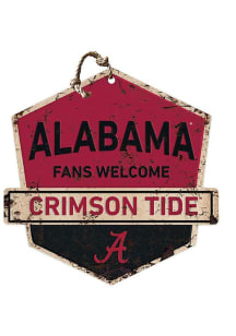 KH Sports Fan Alabama Crimson Tide Fans Welcome Rustic Badge Sign