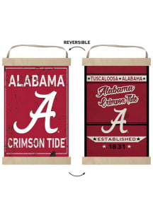 KH Sports Fan Alabama Crimson Tide Faux Rusted Reversible Banner Sign