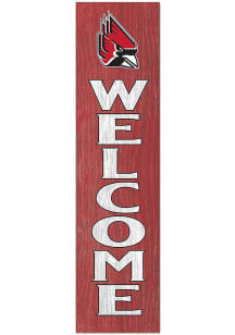 KH Sports Fan Ball State Cardinals 11x46 Welcome Leaning Sign