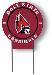 Ball State Cardinals KH Sports Fan 20x20 Color Logo Circle Yard Sign - Red