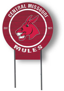 Central Missouri Mules KH Sports Fan 20x20 Color Logo Circle Yard Sign - Red