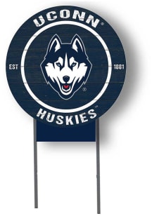 UConn Huskies 20x20 Color Logo Circle Yard Sign - White