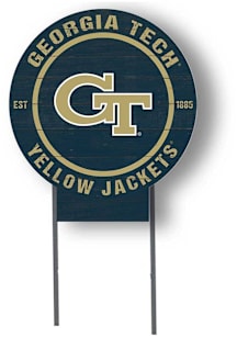 GA Tech Yellow Jackets KH Sports Fan 20x20 Color Logo Circle Yard Sign - Gold