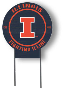 Illinois Fighting Illini 20x20 Color Logo Circle Yard Sign