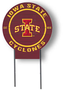 Iowa State Cyclones KH Sports Fan 20x20 Color Logo Circle Yard Sign - Red