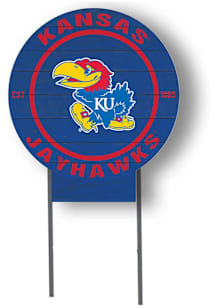 Kansas Jayhawks KH Sports Fan 20x20 Color Logo Circle Yard Sign - Red
