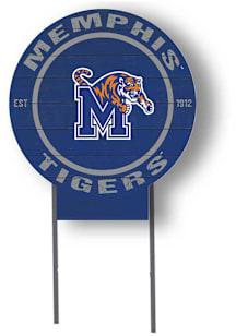 Memphis Tigers KH Sports Fan 20x20 Color Logo Circle Yard Sign - Blue