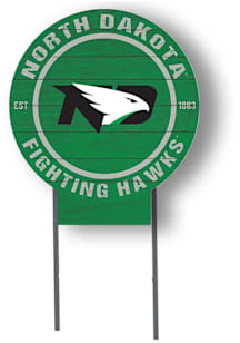 North Dakota Fighting Hawks KH Sports Fan 20x20 Color Logo Circle Yard Sign - Green