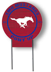 SMU Mustangs KH Sports Fan 20x20 Color Logo Circle Yard Sign - Red