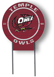 Temple Owls KH Sports Fan 20x20 Color Logo Circle Yard Sign - Red