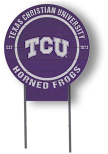 TCU Horned Frogs KH Sports Fan 20x20 Color Logo Circle Yard Sign - Purple
