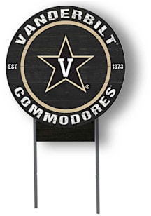 Vanderbilt Commodores KH Sports Fan 20x20 Color Logo Circle Yard Sign - Black