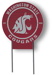 Washington State Cougars KH Sports Fan 20x20 Color Logo Circle Yard Sign - Red