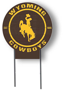 Wyoming Cowboys KH Sports Fan 20x20 Color Logo Circle Yard Sign - Brown