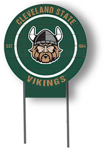 Cleveland State Vikings KH Sports Fan 20x20 Color Logo Circle Yard Sign - Green