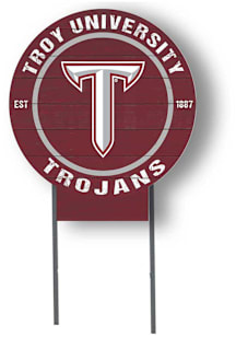 Troy Trojans KH Sports Fan 20x20 Color Logo Circle Yard Sign - Red