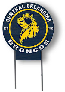 Central Oklahoma Bronchos KH Sports Fan 20x20 Color Logo Circle Yard Sign - Navy Blue