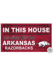 KH Sports Fan Arkansas Razorbacks 20x11 Indoor Outdoor In This House Sign