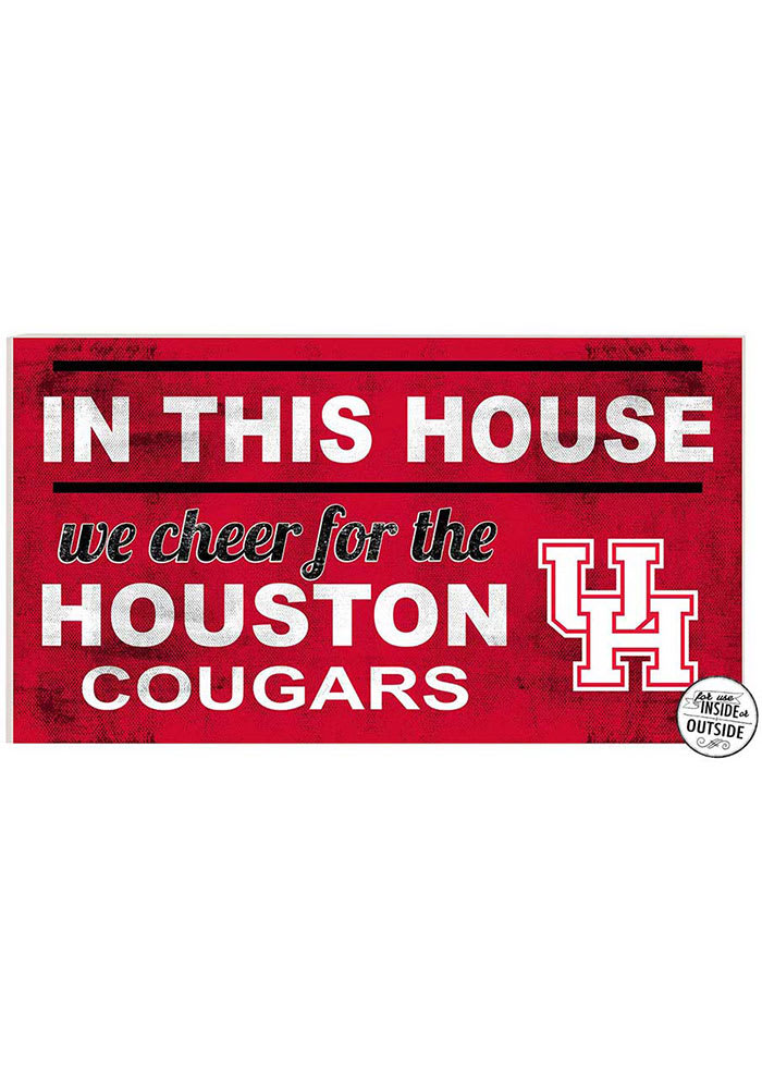 KH Sports Fan Houston Cougars 20x11 Indoor Outdoor In This House Sign