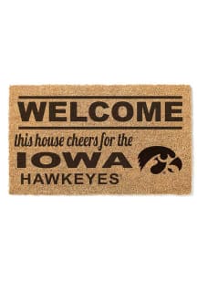 Black Iowa Hawkeyes 18x30 Welcome Door Mat