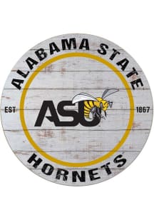 KH Sports Fan Alabama State Hornets 20x20 Weathered Circle Sign