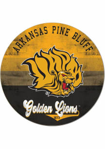 KH Sports Fan Arkansas Pine Bluff Golden Lions 20x20 Retro Multi Color Circle Sign