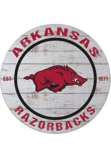 KH Sports Fan Arkansas Razorbacks 20x20 Weathered Circle Sign