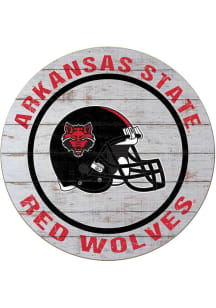 KH Sports Fan Arkansas State Red Wolves Weathered Helmet Circle Sign