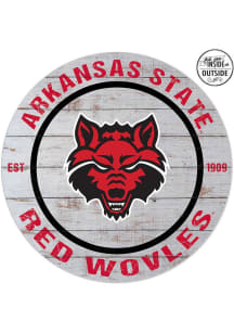 KH Sports Fan Arkansas State Red Wolves 20x20 In Out Weathered Circle Sign