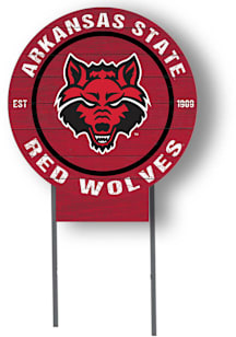 Arkansas State Red Wolves KH Sports Fan 20x20 Color Logo Circle Yard Sign - Red