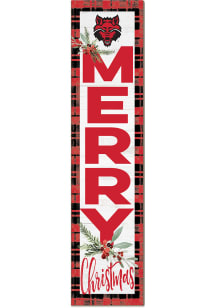 KH Sports Fan Arkansas State Red Wolves 11x46 Merry Christmas Leaning Sign