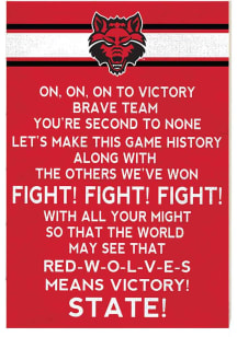 KH Sports Fan Arkansas State Red Wolves 34x23 Fight Song Sign