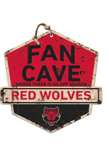 KH Sports Fan Arkansas State Red Wolves Fans Welcome Rustic Badge Sign
