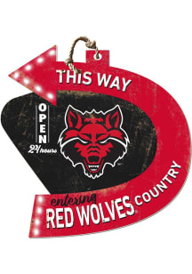 KH Sports Fan Arkansas State Red Wolves This Way Arrow Sign