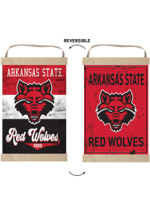 KH Sports Fan Arkansas State Red Wolves Faux Rusted Reversible Banner Sign