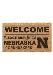 Black Nebraska Cornhuskers 18x30 Welcome Door Mat